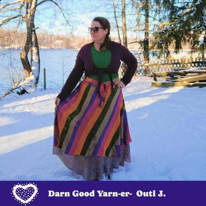 Darn Good Yarn Women's Recycled Sari Wrap Skirt Reversible Boho