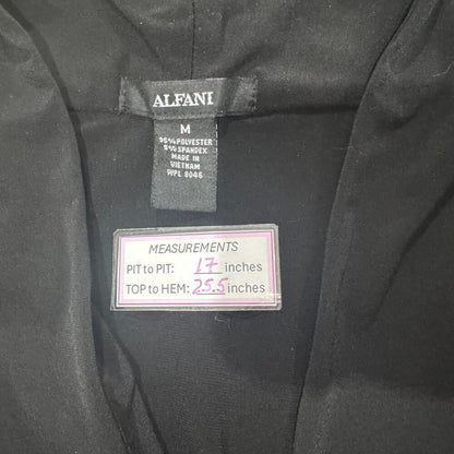 Alfani Women Blouse Sz M Long Sleeve V-Neck Ruched Front