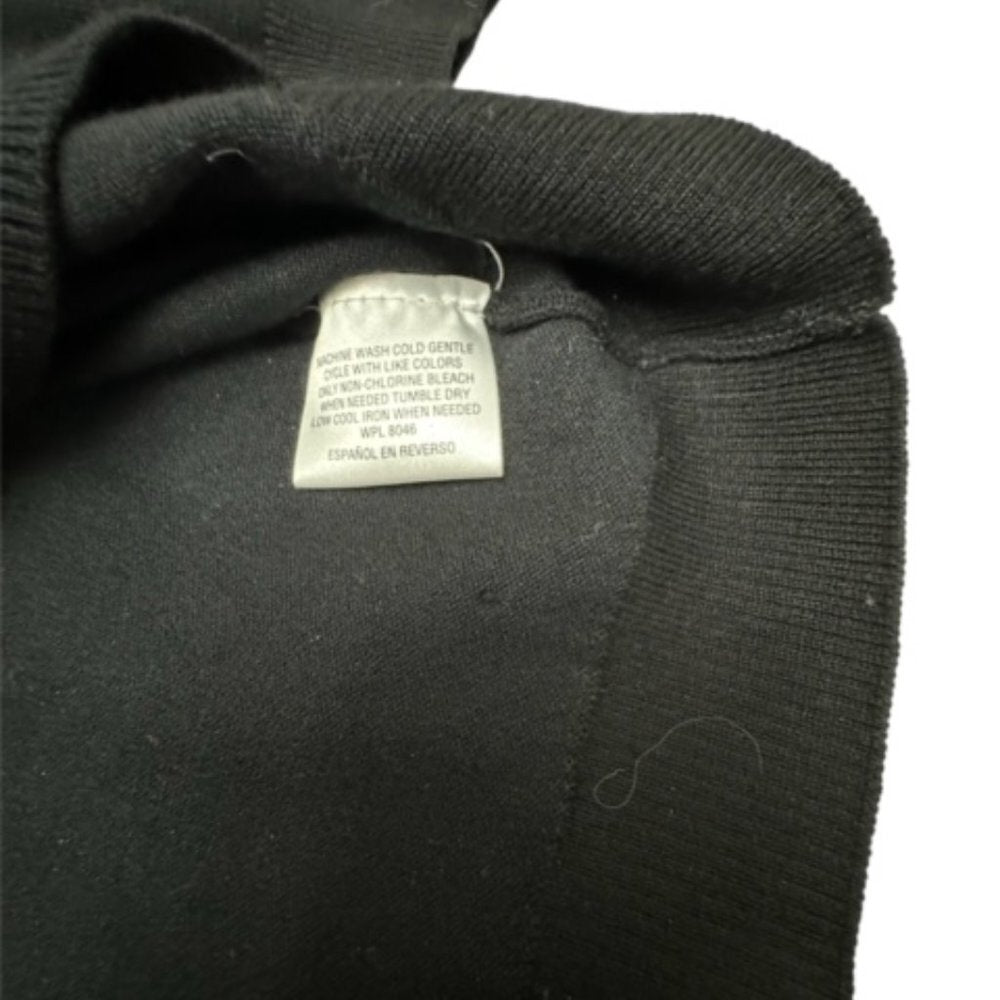 Charter Club Sz 3X Black Sweater White Embroidered Long Sleeves Boat Neck