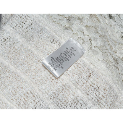 Almost Famous Cream Crochet and knit Boho Sweater Vintage - Size Small