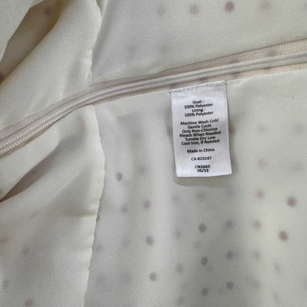 Talbots Ladies Top Sz 8 Sleeveless Cream and Red Polka Dots peplum side zipper