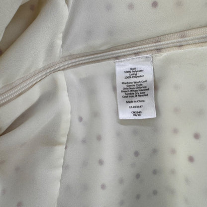 Talbots Ladies Top Sz 8 Sleeveless Cream and Red Polka Dots peplum side zipper
