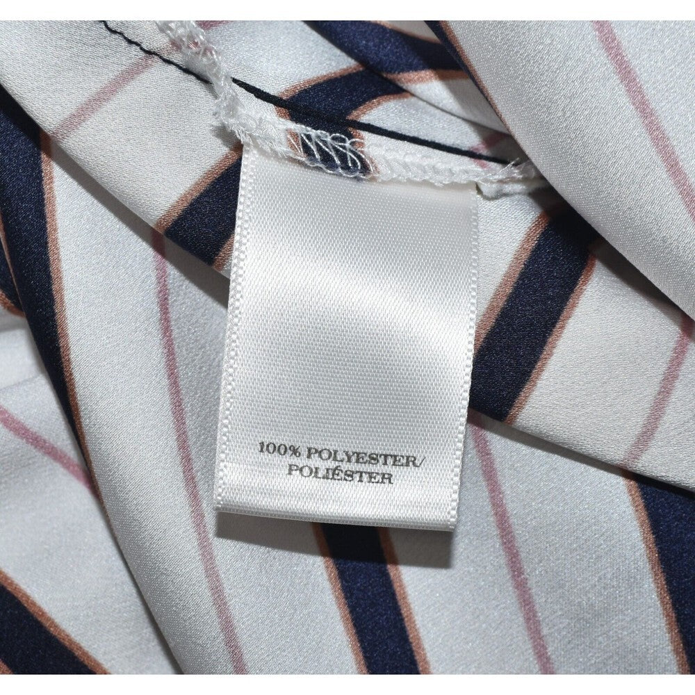 Ann Taylor Short Sleeve White Blouse and Black Stripes Size Small