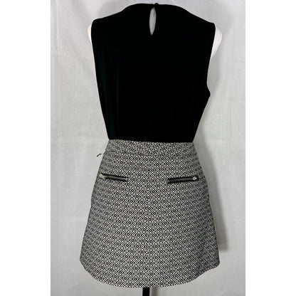 Intermix NWT Ladies Skort Sz S Cotton Blend Black White 4 pockets zipper closure