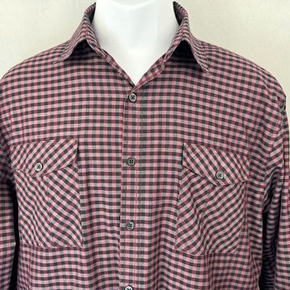 Camisa Bruno para hombre Talla M tejida suave abotonada de manga larga color burdeos, negro y gris