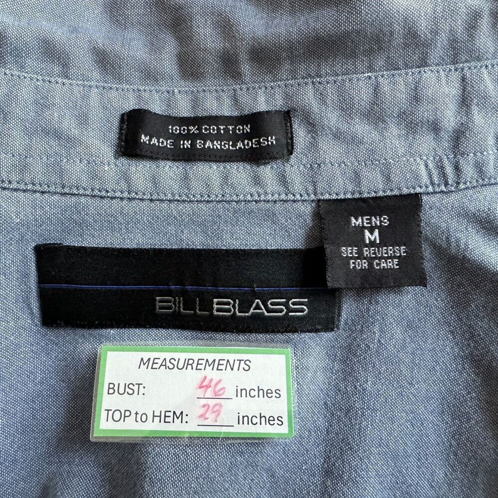 Bill Blass Men Shirt Sz M Long Sleeve Button Up Cotton