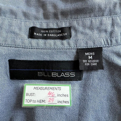 Bill Blass Men Shirt Sz M Long Sleeve Button Up Cotton
