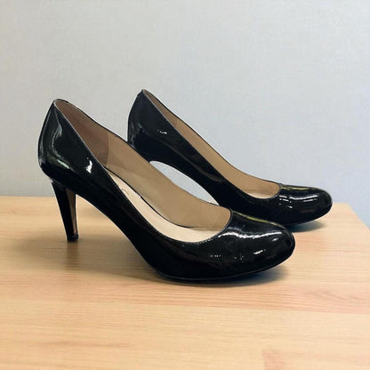Michael Kors Womens Dress Shoe Pump Sz 9 Black Patent Leather High Heel Stiletto
