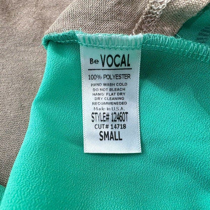 Voice Of California Top Sz S Knit Green Geometric Sequined Sleeveless