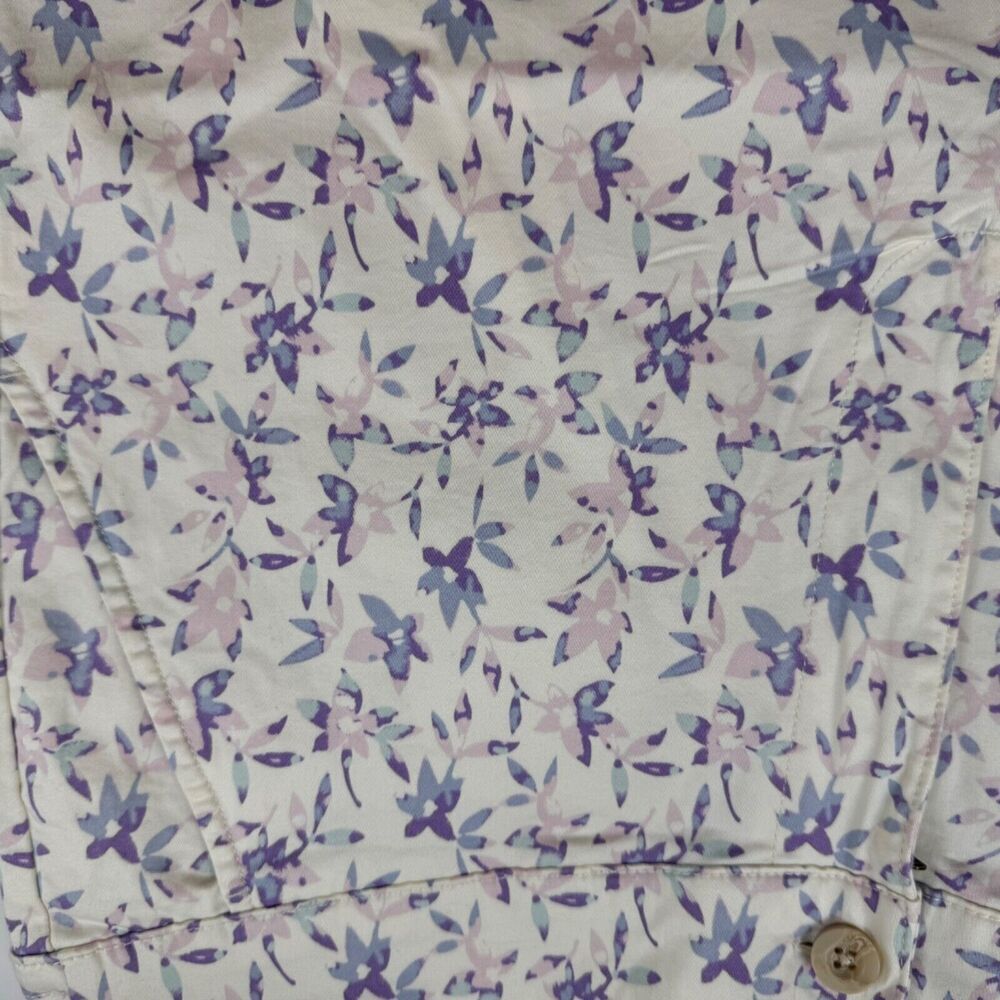 Jachs Girlfriend Women Sz XXL Shorts White Floral Chino Printed Midrise