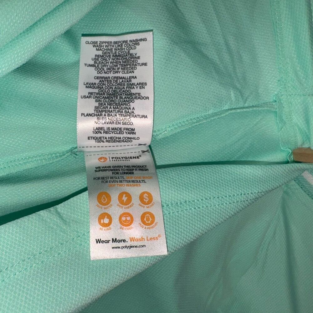 Mondetta Polo Sz S Women Green Active 1/4-Zip Short Sleeve Mesh