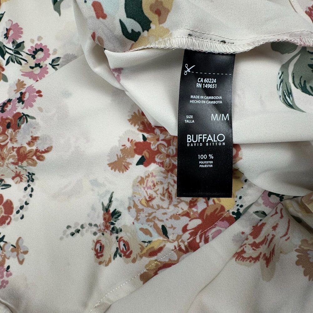 Buffalo David Bitton Women Sz M NWT Blouse Patch Pocket Back Keyhole
