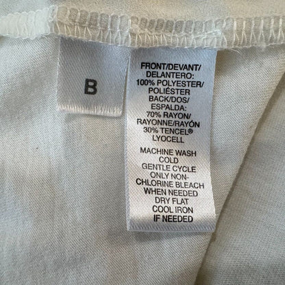 Loft Women Top Sz S Ivory Sleeveless Round Neck Ruffle Pullover