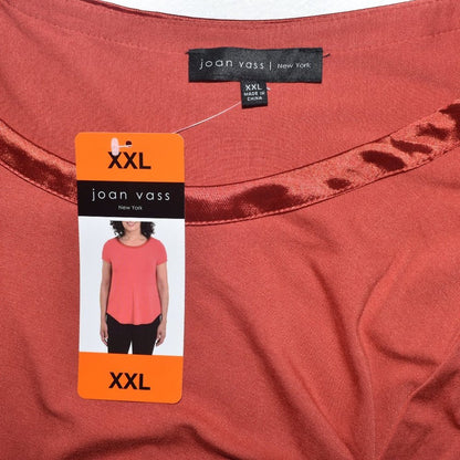 Joan Vass New York Women's Size XXL Terracota Short Sleeve NWT