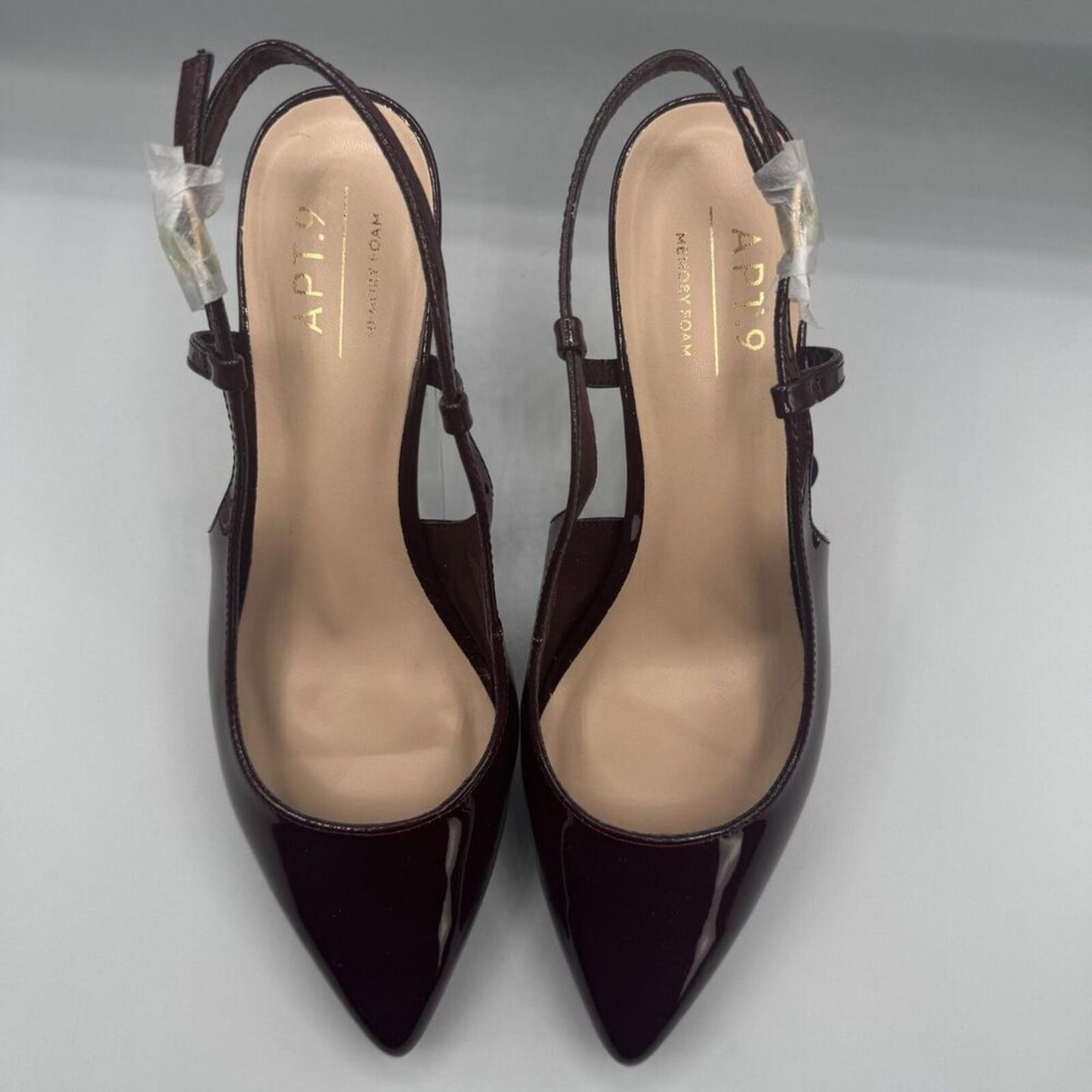 Apt 9 Keerah Wine Size 8.5 M Shoes Patent Leather Strappy Pointed Toe 2.5" Heel