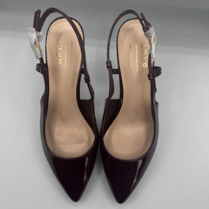 Apt 9 Keerah Wine Size 8.5 M Shoes Patent Leather Strappy Pointed Toe 2.5" Heel