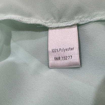 LC Lauren Conrad Sheer Blouse Sz S Embroidered Pleated Green Collared Sleeveless