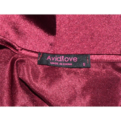 Avid Love Sz S One Piece Burgundy Bodysuit Black Lace Trim