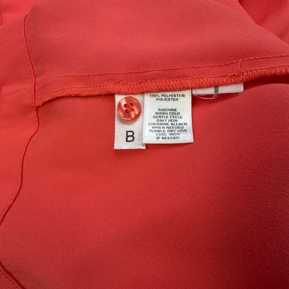 Loft Ann Taylor Top Sz S Orange Boat Neck Pleated Sleeveless Keyhole Back