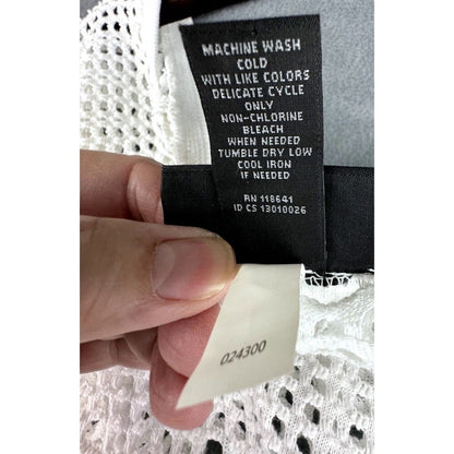 Lane Bryant Top Sz 14/16 Crochet Knit Fishnet Pullover Cover Up Round Neck