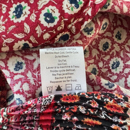 Anthropologie One September Tank Top Sz S Tamarosa Accordion Back Split Neck