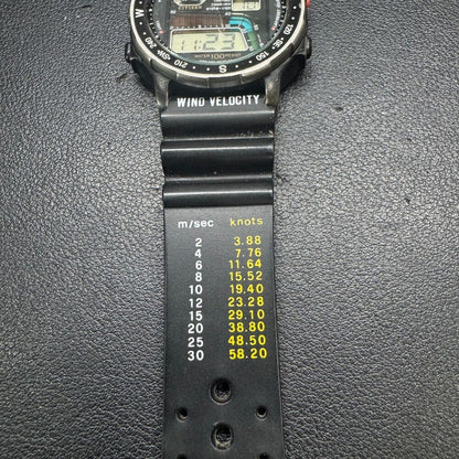 Vintage Citizen Wind Velocity Digital Watch 42-8035 Water Resist
