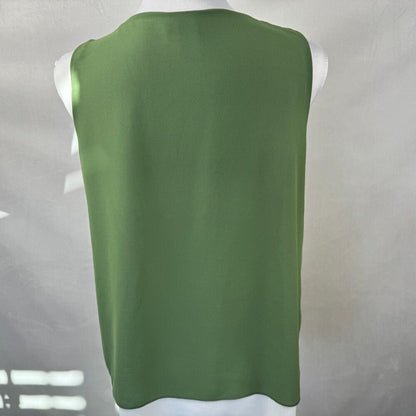 Blue Sand Sz S Green Tank Top Front Zipper Sleeveless 2 Layered