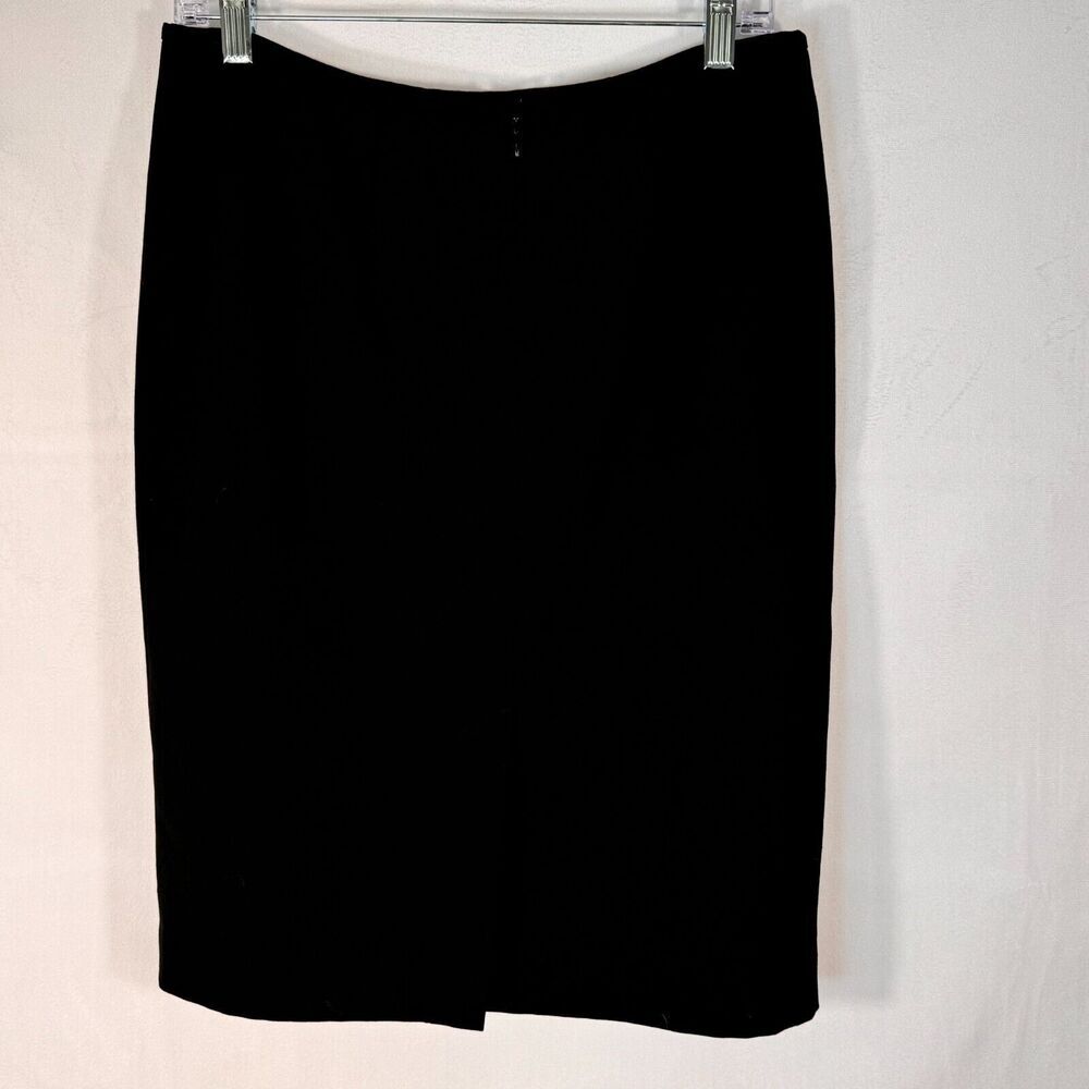 Calvin Klein Ladies Sz 6 Black Lined Pencil Skirt back slit zipper and hook