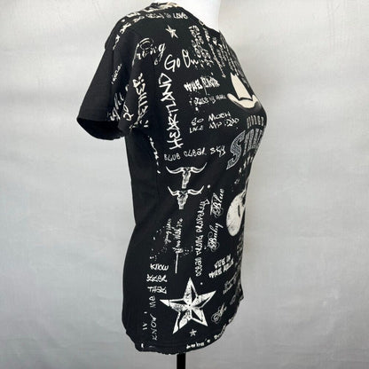 George Strait Women's Graphic Black T-Shirt Size M Guitar Country Music