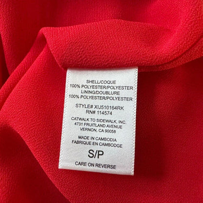 Pleione Ladies Top Sz S Accordion Swing Red White Flowers Sleeveless Lined