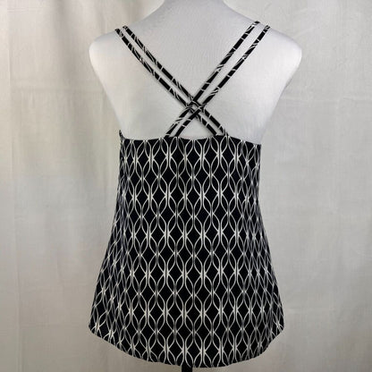 Banana Republic Tank Top Sz 10 Navy Blue White print Spaghetti Straps