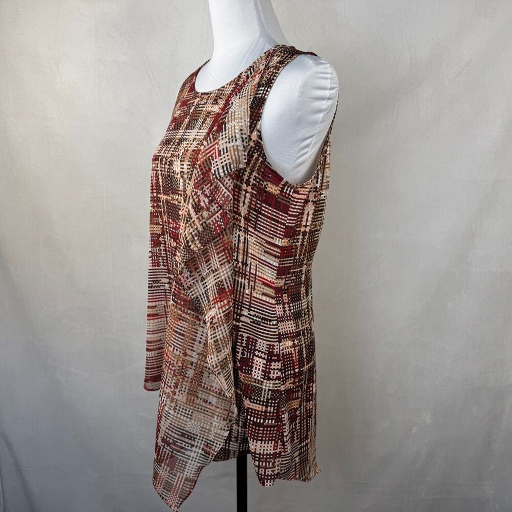 White House Black Market Sz S Geometric Print Asymmetrical Keyhole Sleeveless