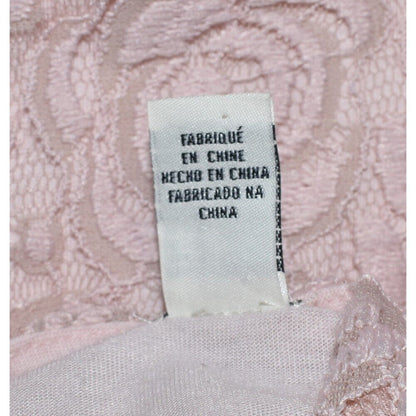 Forever 21 Top Sz M Dusty Pink Lace Blouse Boat Neck Long Sleeve