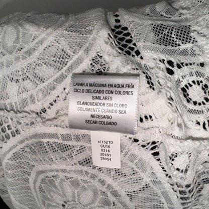 Charter Club Top Sz 1X Lace Crochet Ivory Short sleeve
