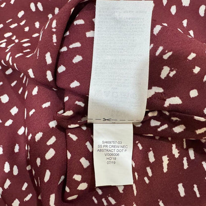 Banana Republic Women Petite Maroon Top Sz SP Boat Neck Short Sleeve