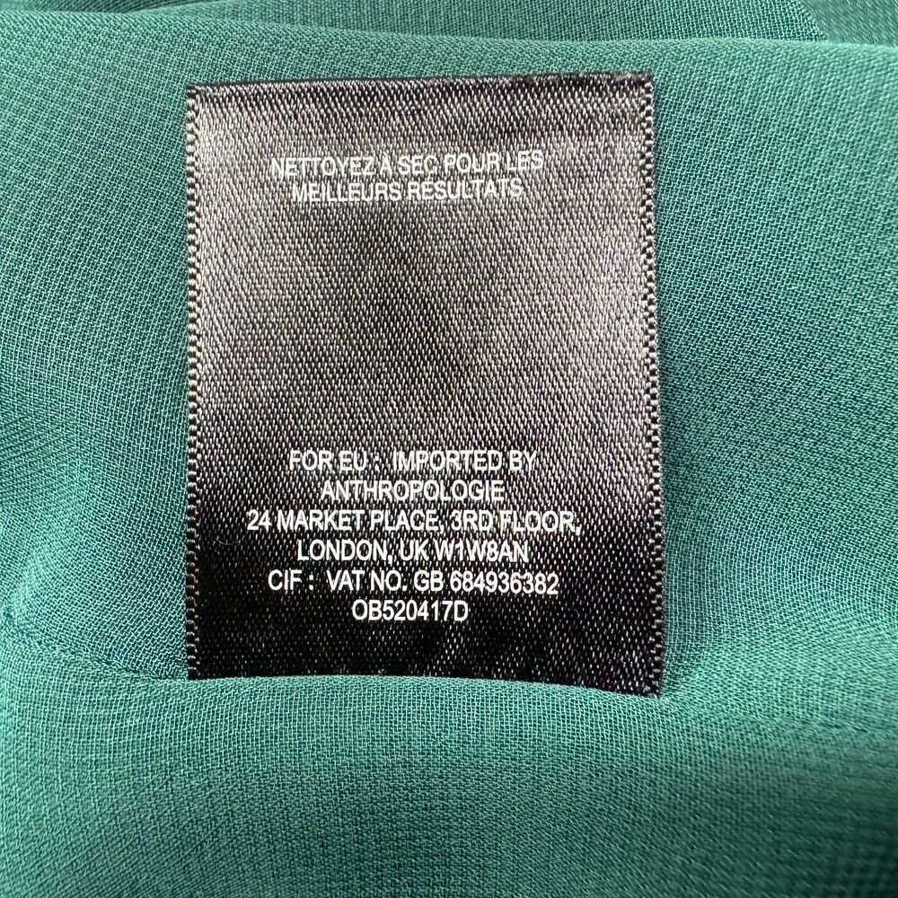 Maeve Top Sz 4 Green Silk One Shoulder Ruffle Lined Top Side Zipper