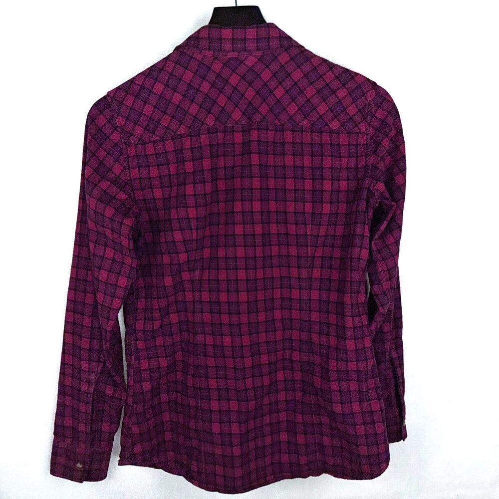 Eddie Bauer Ladies Sz S Flannel Shirt  Red/Black Plaid Long Sleeve Button Down