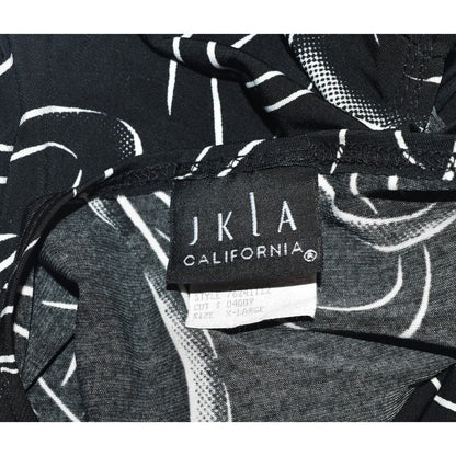 JKLA California Blouse Sz XL Black and White Twist V-Neck Sleeveless