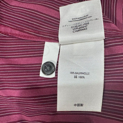 Camisa de mujer Eddie Bauer talla XL, rosa a rayas, manga larga, con botones
