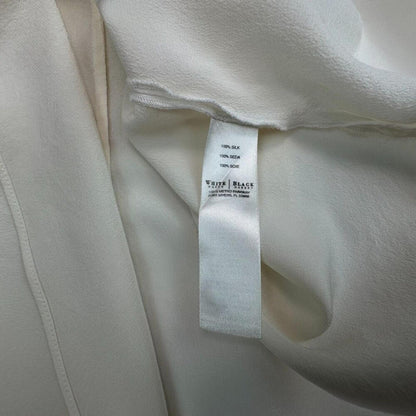 White House Black Market Top Sz S 100% Silk Chiffon Cream Flutter Sleeve