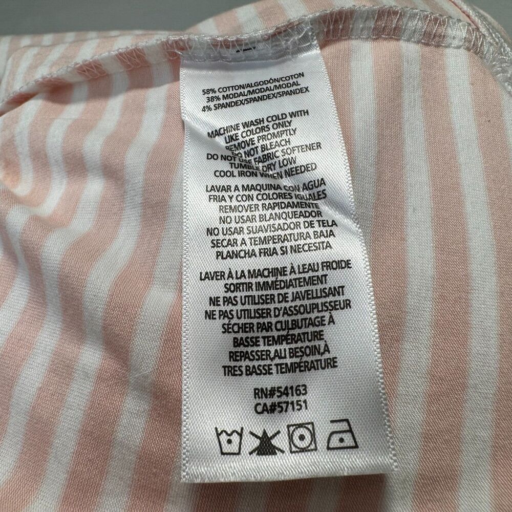 Tommy Hilfiger Sport Sz S Long Sleeve Boat Neck Banded Waistline Pink Stripe