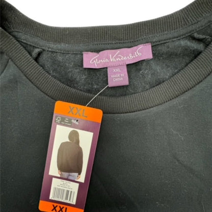 Gloria Vanderbilt Women Size XXL Black Sweater Lace Detail NWT