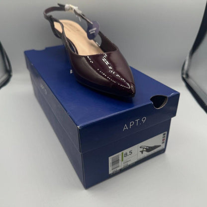 Apt 9 Keerah Wine Size 8.5 M Shoes Patent Leather Strappy Pointed Toe 2.5" Heel