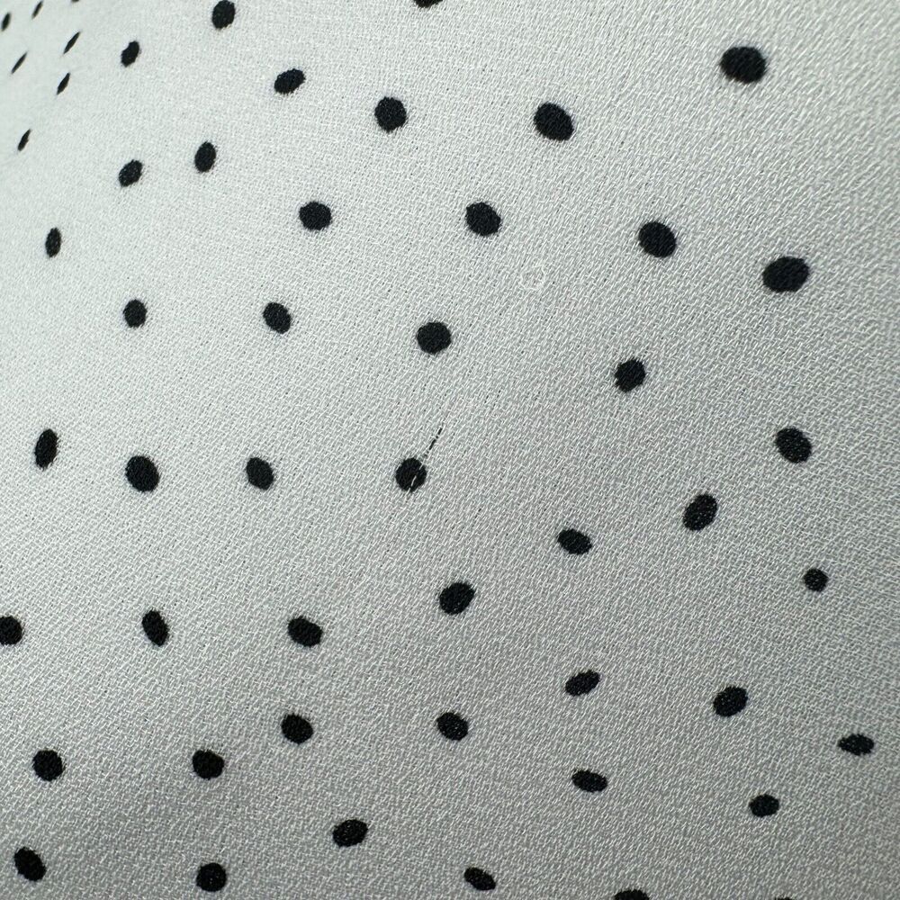 Sienna Sky Sz L Polka Dot Ruffle Hem Blouse Boat Neck 3/4 Flared Sleeve Career