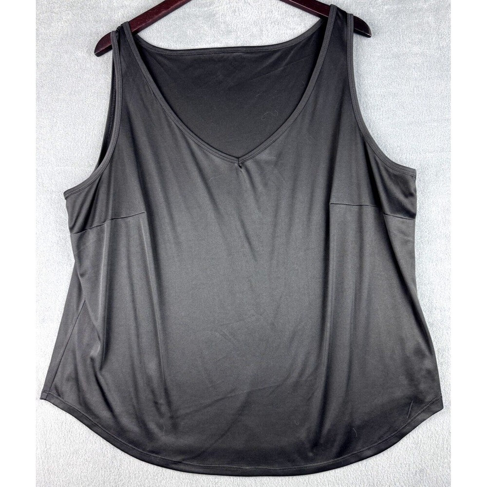 Alyx Blouse Sz 3X Sheer Black White 2-Piece V-Neck roll up sleeves
