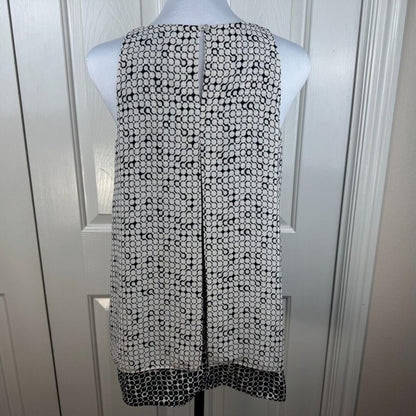 Max Studio Women Halter Top Size Small  Geometric Print Black Beige Sleeveless