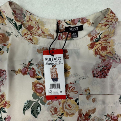 Buffalo David Bitton Women Sz M NWT Blouse Patch Pocket Back Keyhole