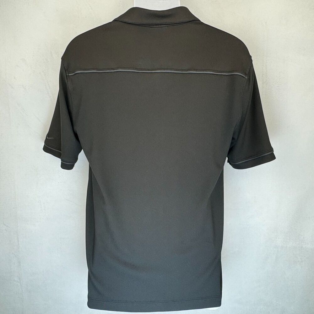 Nike Golf Dri Fit Men Polo Sz M Black and Gray Trim Short Sleeve Collared Top
