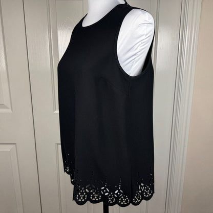 Banana Republic Women Blouse Sz S Black Sleeveless Cut Out Design Back Keyhole
