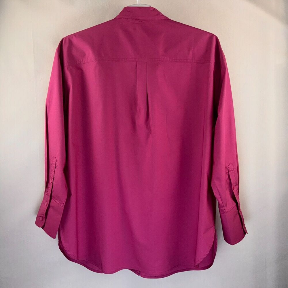 Banana Republic Blouse SZ XXL Oversized Long Sleeve Button Up Fucsia